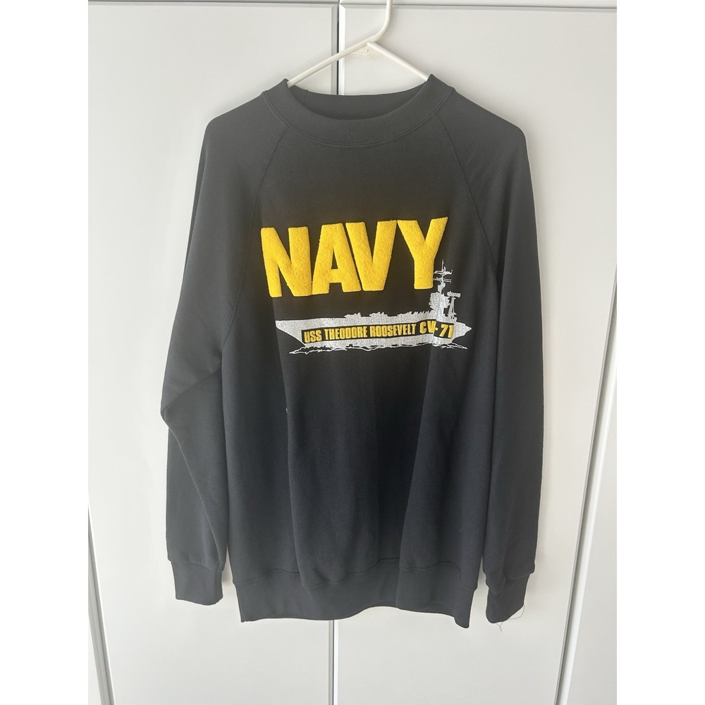 Vintage 90s Santee Sweats US Navy USS‎ Theodore Roosevelt CV-71 Sweatshirt XL